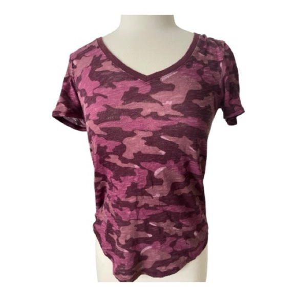 ATM Anthony Thomas Melillo V-Neck Pink Camo Tee - Picture 1 of 4